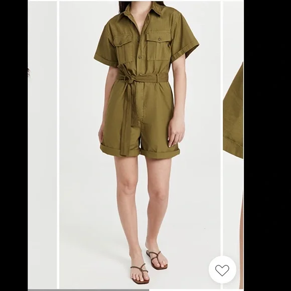 LAST CHANCE! 🔥 NWT Alex Mill Safari Short Jumpsuit in Golden Olive sz M - Picture 6 of 9